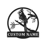 Cartel de metal LED personalizado con cardenal, regalo para amantes de los pájaros, decoración de hogar con temática natural