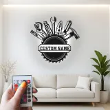 Décoration murale en métal LED personnalisée pour bricoleur - Cadeau pour garage et atelier