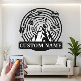 Personalisiertes Metall-Wandkunst des Sonnensystems | LED-Weltraum- und Bergdekoration | Individuelles Namensschild für das Kinderzimmer oder Büro | Geschenk für Astronomie-Liebhaber