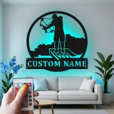 Insegna in metallo LED personalizzata per cacciatori di archi - Regalo per appassionati di tiro con l'arco - Decorazione per man cave 1