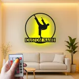 Insegna con nome personalizzata per Karate | Arte in metallo LED per dojo e palestra | Decorazione personalizzata per arti marziali