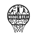 Insegna in metallo LED personalizzata per canestro da basket - Regalo sportivo per appassionati di basket e decorazione per sala giochi