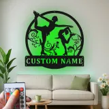 Insegna LED personalizzata per pattinaggio artistico | Arte da parete in metallo per pattinatrice | Regalo per skater e decorazione camera teen