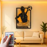 Personalisierte LED-Metall-Wandkunst Volleyballspieler Geschenk für Athleten, Spielzimmer Sportdekoration 1