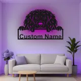 Custom Cocker Spaniel Led Light Metal Wall Art Personalized Dog Lover Gift Living Room Pet Decor