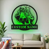 Grim Reaper LED Metal Sign | Custom Name Wall Art | Personalized Spooky Garage Decor & Halloween Gift