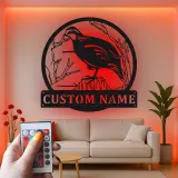 Cartel de metal LED personalizado de codorniz, regalo personalizado para amantes de la naturaleza, decoración de cabaña rústica