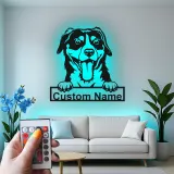 Cartel de metal LED personalizado para perros, regalo para amantes de mascotas, decoración de salón para mamás de perros