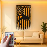 Insegna in metallo personalizzata con cowboy e luce LED regalo western per decorazione rustica