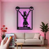 Insegna in metallo LED personalizzata per cheerleader - Regalo per appassionati di cheerleading per camera da letto o decorazione per palestra