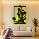 Enseigne LED personnalisée pour joueuse de softball | Décoration murale en métal avec prénom | Cadeau pour athlète
