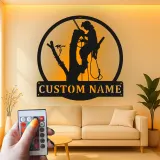Personalisierte LED-beleuchtete Metall-Wandkunst Baumkletterer Einzigartiges Geschenk für Arboristen