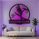 Cartel de metal LED personalizado con cardenal, regalo para amantes de los pájaros, decoración de hogar con temática natural