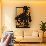 Décoration murale en métal LED personnalisée pour silhouette d'entraîneur - Cadeau pour passionnés de sport, décoration de salle de jeux
