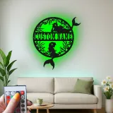 Personalisierte Meerjungfrau LED-Schild | Benutzerdefinierte Metall-Wandkunst | Ozean-Fantasie Kinderzimmerdekoration | Geschenk für Mädchenzimmer