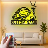 Custom Snail Metal Wall Art | LED Backlit Garden Sign | Personalized Patio Decor | Nature Lover Gift
