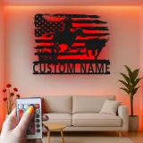 Cartel de metal personalizado con luz LED de vaquero rodeo, regalo western para él, decoración rústica de rancho