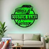 Cartel de metal LED de coche deportivo personalizado Regalo para él Decoración de man cave