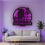 Insegna in metallo LED personalizzata per fattoria di mucche, regalo per allevatori, decorazione rustica per fattoria