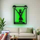 Insegna in metallo LED personalizzata per cheerleader - Regalo per appassionati di cheerleading per camera da letto o decorazione per palestra