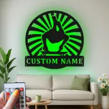 Personalized Skateboarder LED Sign | Custom Metal Wall Art for Teen Room | Backlit Skater Name Plaque & Extreme Sports Gift Idea