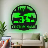 Cartel de metal LED con escena de rancho personalizado, regalo rústico para vaqueros, decoración de granja para amantes del rancho