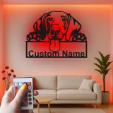 Personalisierte LED-beleuchtete Metall-Wandkunst mit Hund – Geschenk für Tierliebhaber, Deko fürs Wohnzimmer oder den Eingangsbereich 2