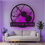Insegna in metallo LED a forma di violino personalizzata, regalo per musicisti, decorazione per stanza musicale per amanti del violino