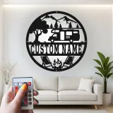 Insegna in metallo LED per campeggio RV personalizzata regalo per campeggiatori decorazione per avventure all'aperto