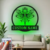 Décoration murale en métal LED personnalisée Libellule Cadeau pour amoureux de la nature Décor de chambre ou de salon 2