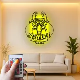 Cartel LED de langosta personalizado | Decoración mural de metal para restaurante de marisco | Decoración náutica personalizada para bar y regalo para cocina costera