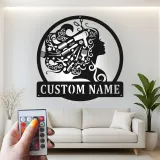 Hair Stylist LED Sign | Custom Metal Salon Decor | Personalized Barber Shop Wall Art | Beauty Studio Gift