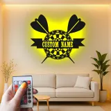 Insegna in metallo LED personalizzata per dartboard regalo per giocatori di freccette decorazione per sala giochi