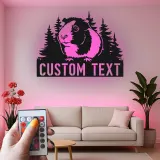 Insegna LED personalizzata con porcellino d’India | Arte murale in metallo personalizzata | Regalo per amanti degli animali per cameretta e nursery | Targa con nome dell’animale