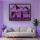Insegna in metallo LED a forma di disc golf personalizzata - Regalo per appassionati di disc golf, decorazione per sala giochi o esterni