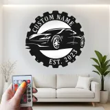 Personalized Car LED Sign | Custom Metal Wall Art for Garage | Sports Car Enthusiast Gift | Man Cave Decor