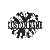 Insegna in metallo LED a pom pom di cheerleading regalo personalizzato per cheerleader decorazione camera o sala giochi