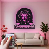 Tibet Mastiff Metall-Wandkunst | Personalisierte Hundeporträt LED-Leuchte | Geschenk für Tierliebhaber | Realistische Wohnkultur