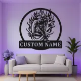 Personalized Football Player Metal Sign | LED Wall Art for Game Room | Custom Sports Decor Gift for Boys