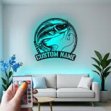 Custom Catfish Led Light Metal Wall Art Personalized Fishing Gift for Anglers Man Cave or Cabin Decor