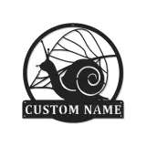 Enseigne personnalisée escargot de jardin | Décoration murale LED en métal pour terrasse | Déco nature avec prénom | Cadeau extérieur pour jardinier