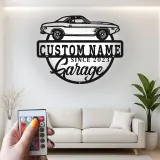Cartel de metal LED de coche deportivo personalizado regalo para entusiastas de coches decoración de garaje