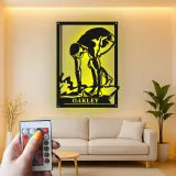 Insegna in metallo LED personalizzata per nuotatore | Arte murale personalizzata per atleta | Regalo per allenatore di nuoto | Decorazione acquatica moderna