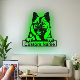Custom Akita Led Light Metal Wall Art Personalized Dog Lover Gift Living Room Pet Decor