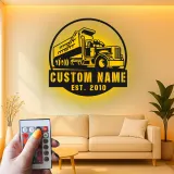 Personalisierte LED-Metall-Wandkunst mit Muldenkipper – Geschenk für Lkw-Fans, Garage oder Männerhöhle 1