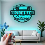 Custom Muscle Car Led Light Metal Wall Art Personalized Garage Gift for Car Enthusiasts Man Cave Decor 3