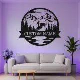 Personalized Snowmobile Metal Sign | LED Mountain Wall Art | Custom Rider Name Decor | Winter Sports Gift
