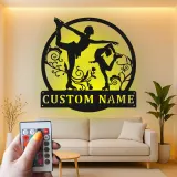 Insegna LED personalizzata per pattinaggio artistico | Arte da parete in metallo per pattinatrice | Regalo per skater e decorazione camera teen