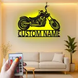 Cartel de metal LED personalizado para motocicletas, regalo para entusiastas de las motos, decoración para garaje o man cave