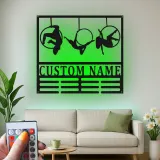 Décoration murale en métal LED personnalisée pour danseurs de cerceau aérien - Cadeau unique pour les passionnés de danse, décoration de studio ou de maison
